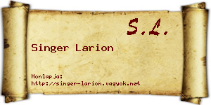 Singer Larion névjegykártya